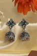 Green Brass Stoned Studded Jhumkas image number 0