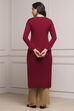 Black Acrylic Solid Straight Winter Kurta image number 3