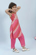 Pink Printed Straight Kurta Pant Set image number 2
