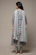 Dull Sea Blue Cotton Gathered Kurta Churidar Suit Set image number 2