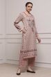 Mustard Blended Printed Straight Kurta Pants Set image number 0