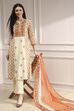 Beige Cotton Printed A-Line Suit Set