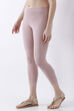 Maroon Cotton Lycra Solid Fitted Cropped Leggings image number 2
