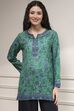 Blue Printed Straight Short Kurta image number 5