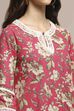 Pink Cotton Floral Straight Co-ord Set image number 1