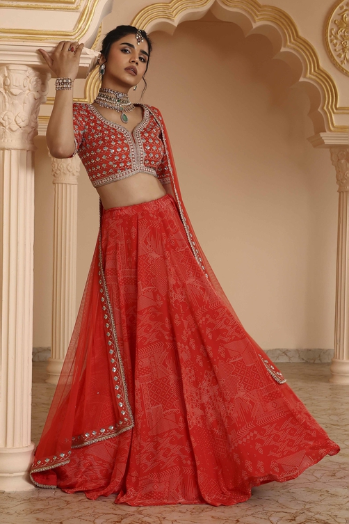 Chanderi-Lehengas