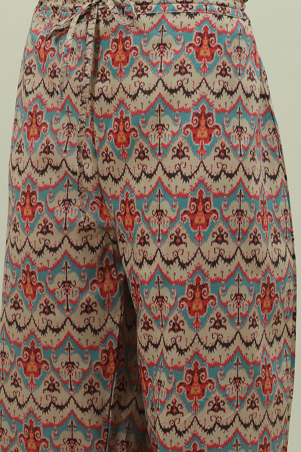 Blue Art Silk Asymmetric Kurta Palazzo Suit Set image number 2