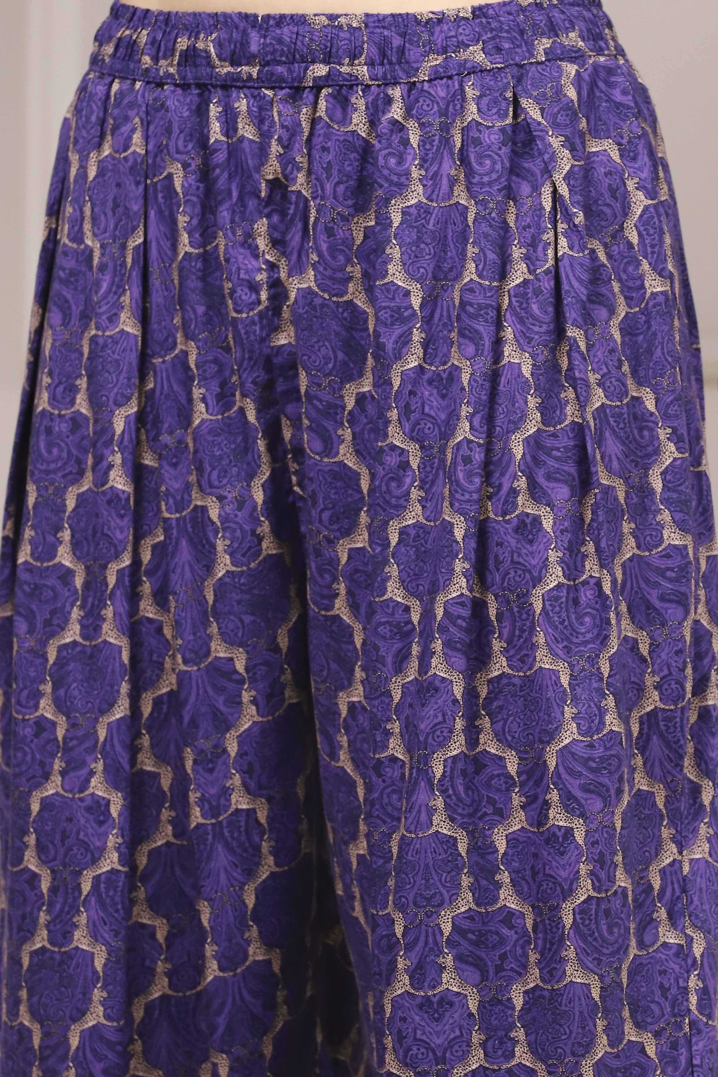 Indigo Blue Printed Straight Suit Set image number 2
