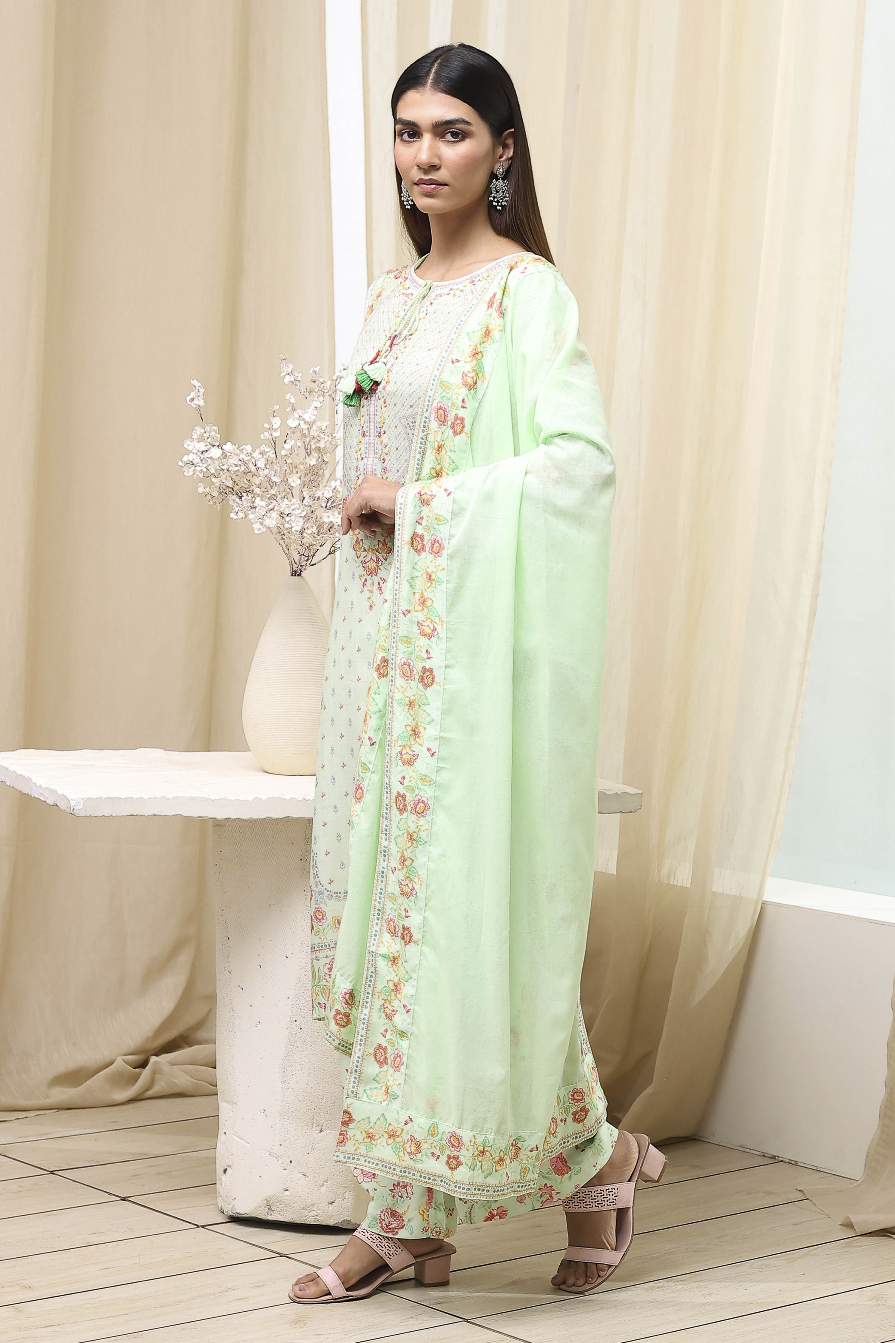 Purple Modal Blend Straight Suit Set image number 3