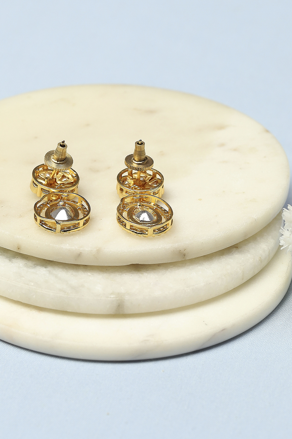 Gold Kundan Festive Drop & Danglers image number 2