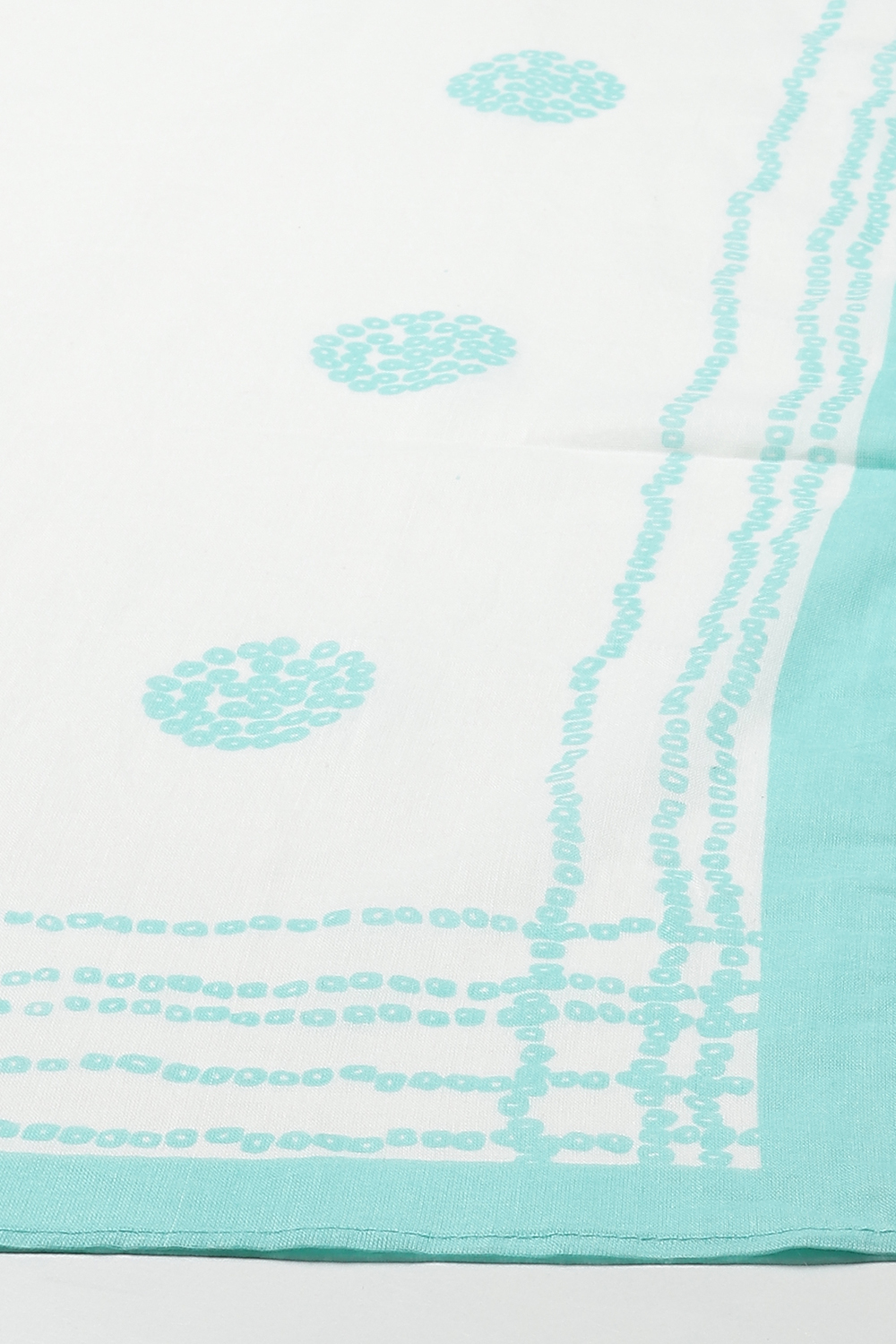 Aqua Blue and White Cotton Straight Suit Set image number 2