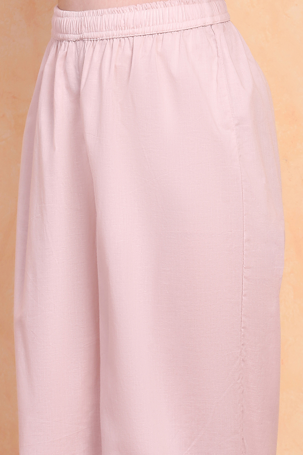 Pastel Pink Printed Angrakha Gathered Suit Set image number 2