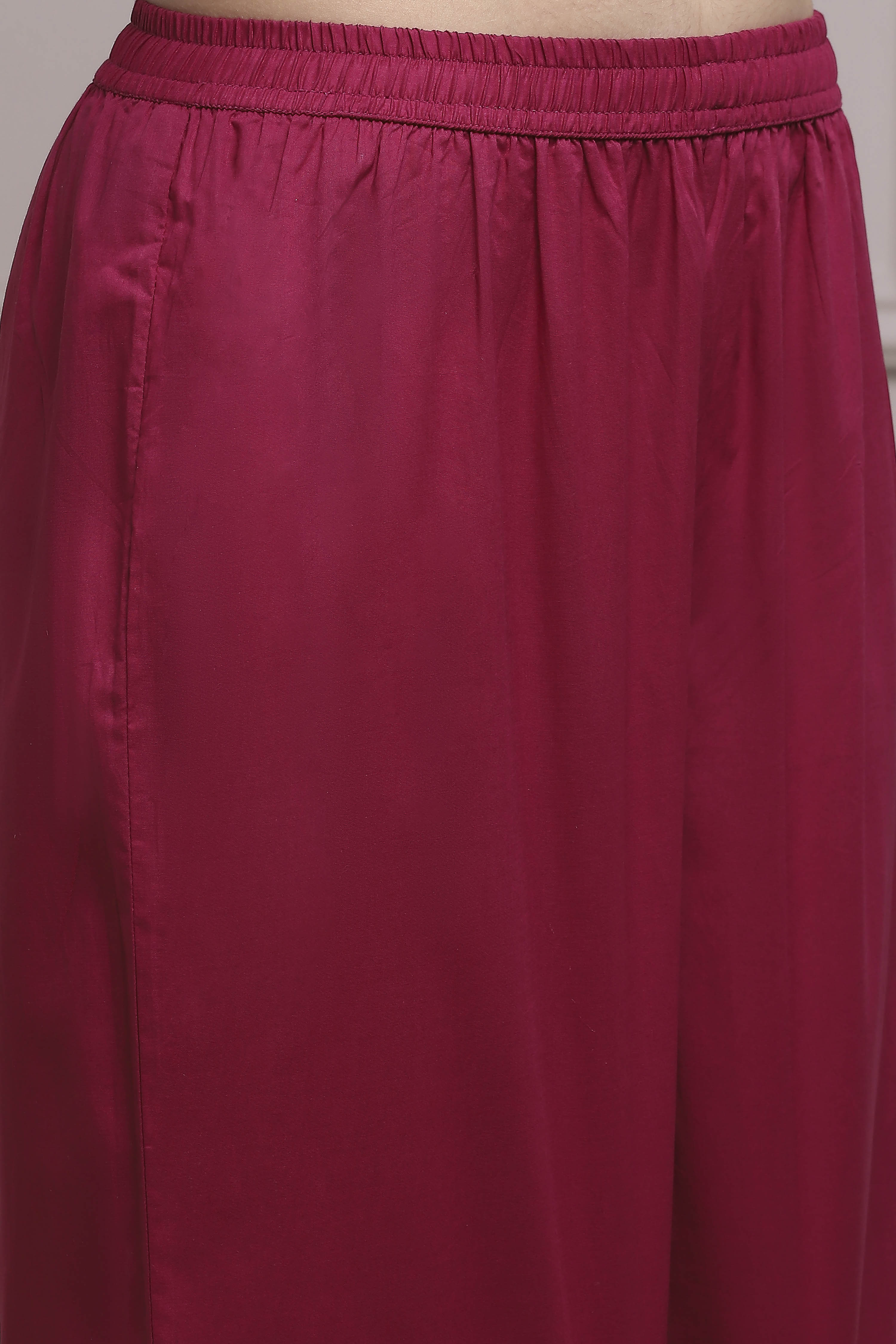 Magenta Cotton Printed Anarkali Suit Set image number 2