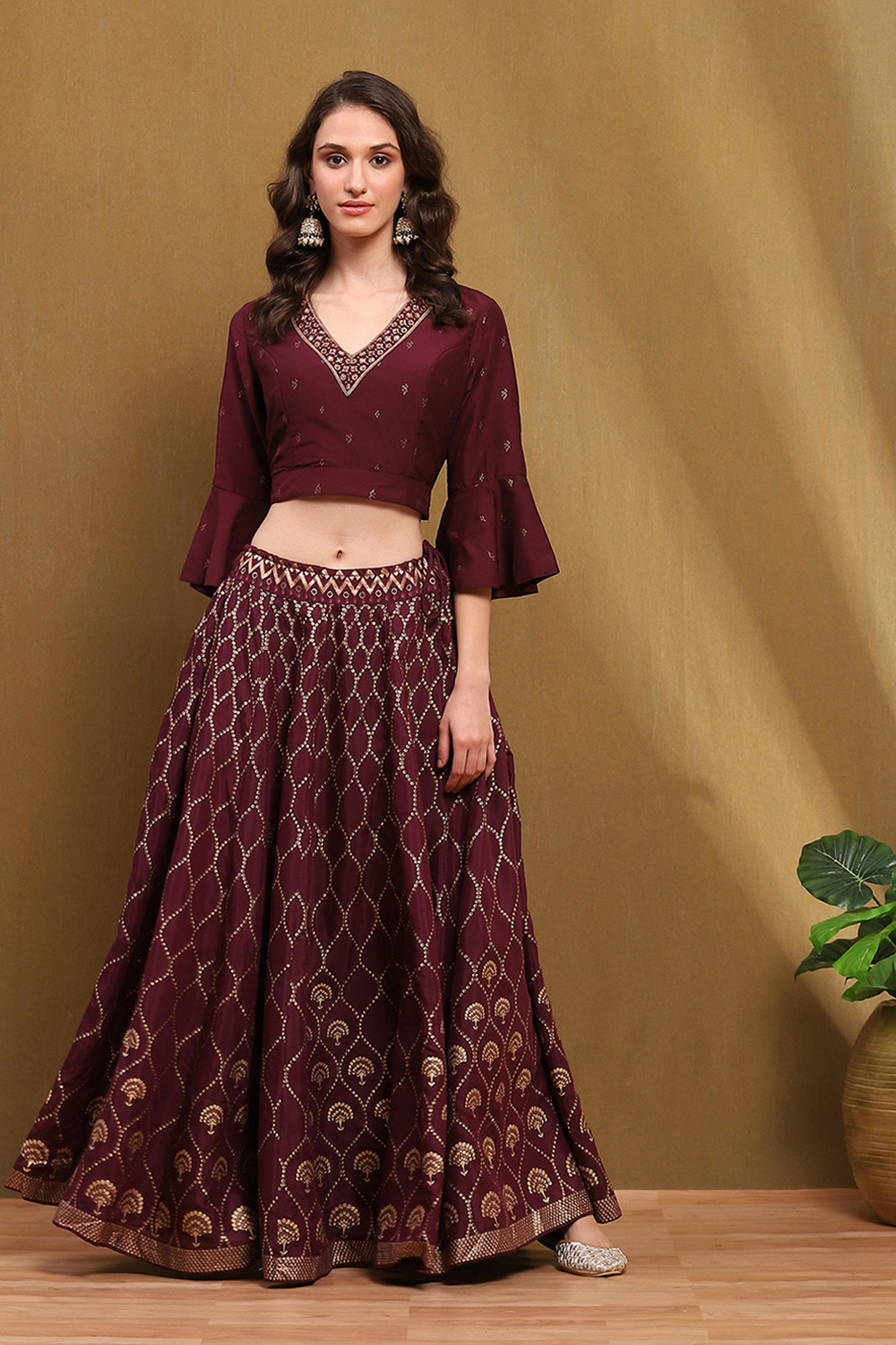 Black Shantoon Block Printed Festive Skirt image number 0