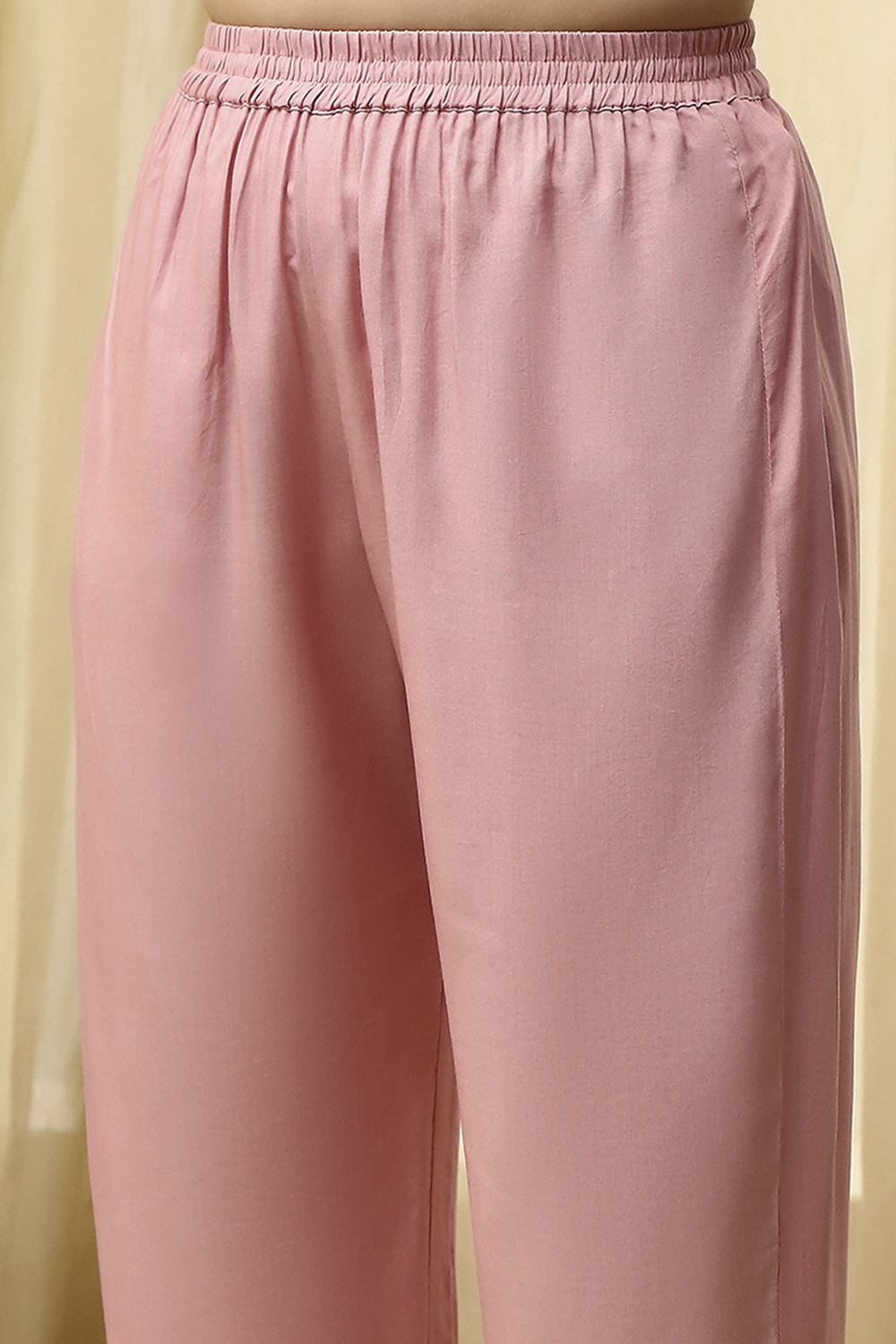 Pink Cotton Machine Embroidered Unstitched Suit Set image number 3