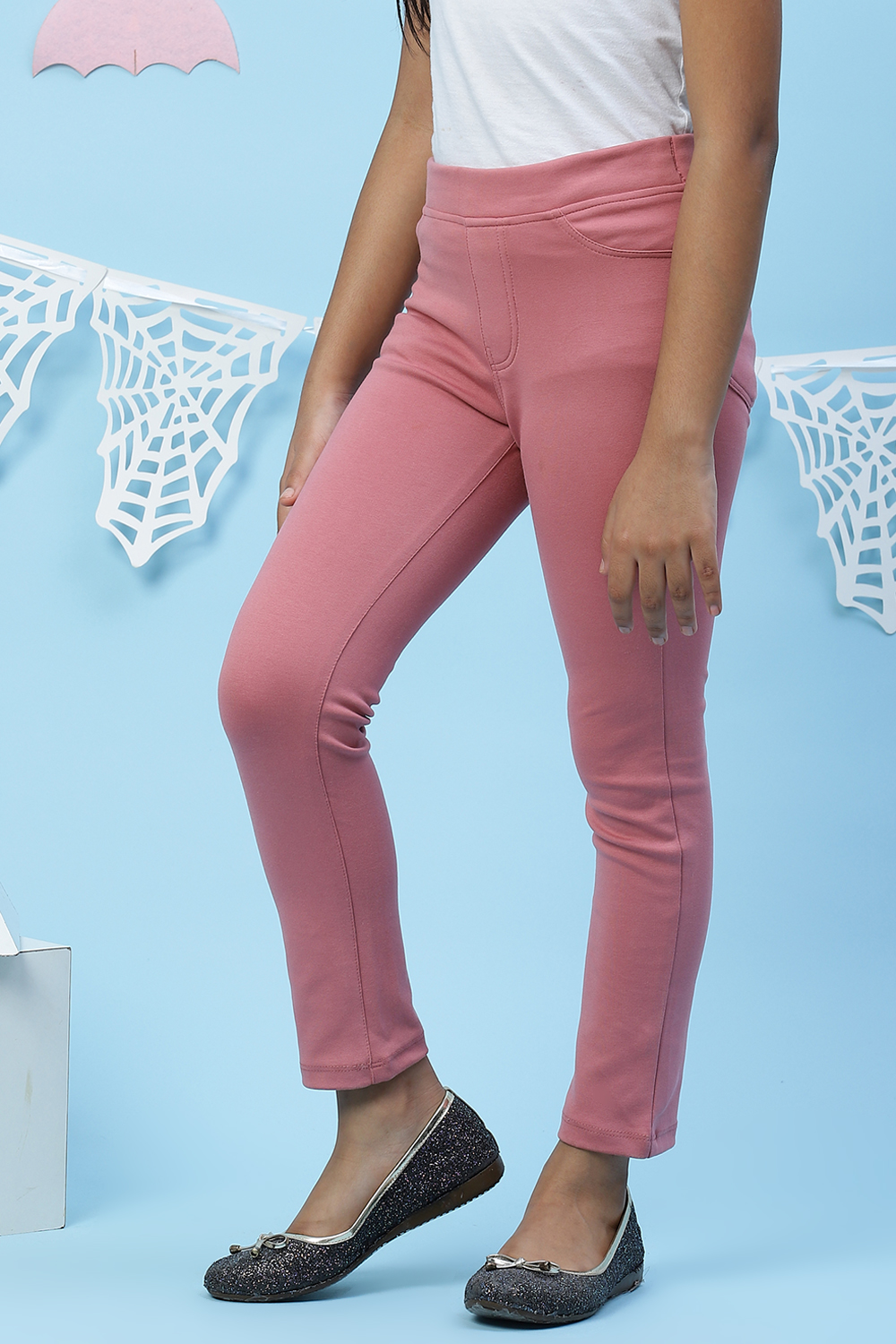 Grey Straight Poly Span Girls Bottom Wear image number 3