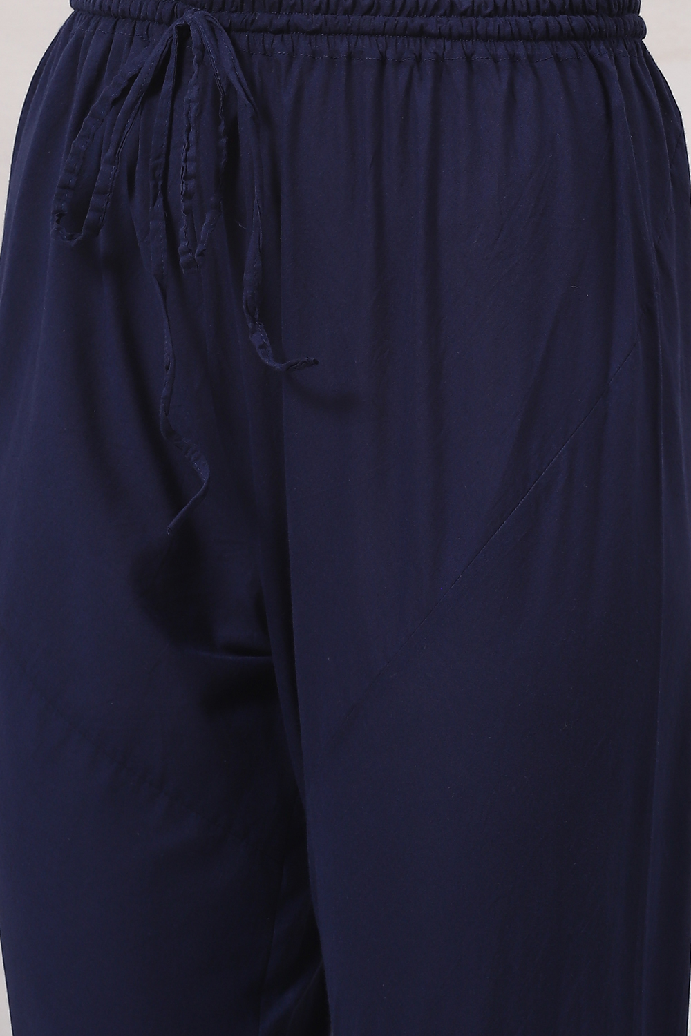 Blue Cotton Silk Straight Yarndyed Suit Set image number 2