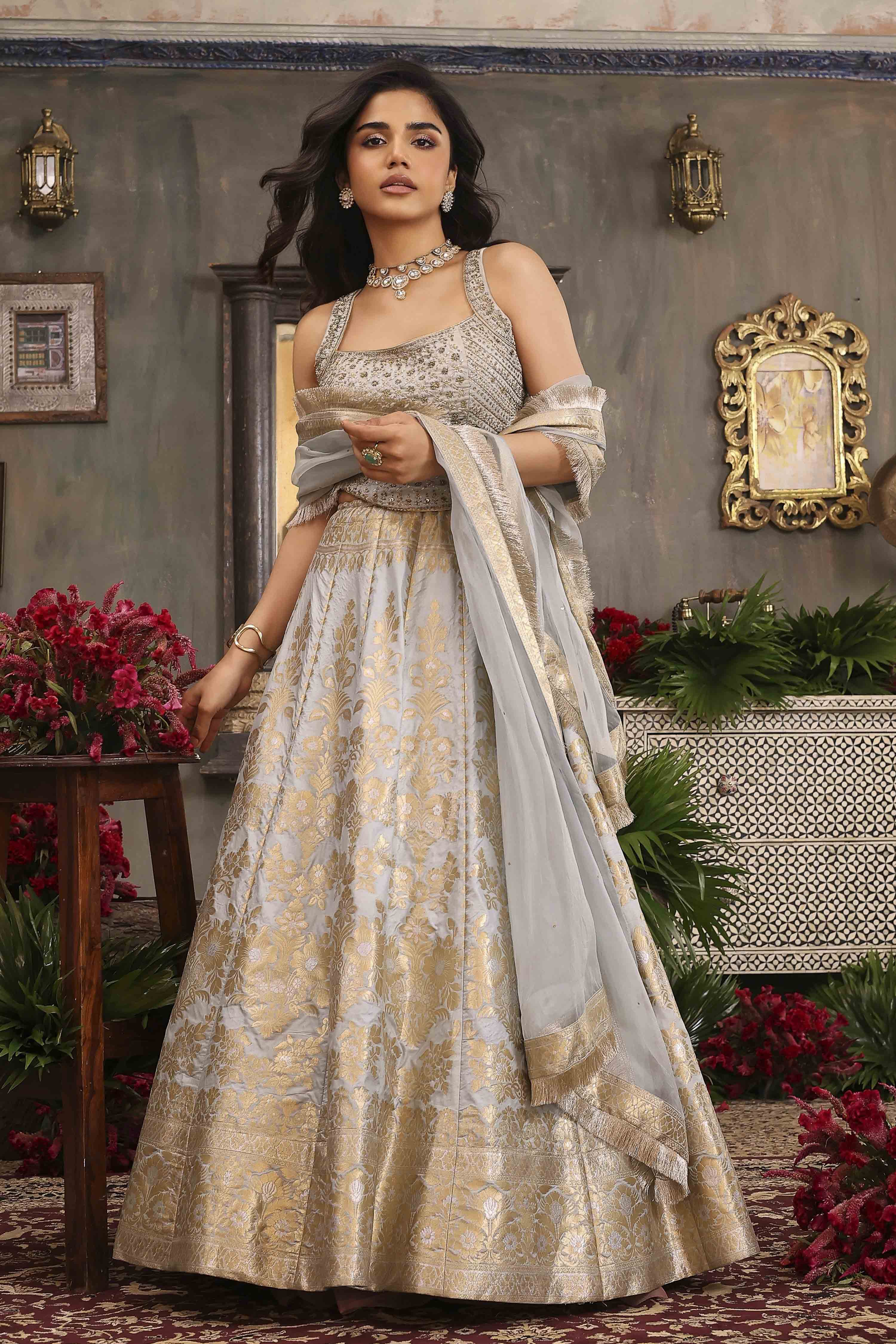 Fuchsia Cotton Kalidar Dyed Lehenga Set image number 0