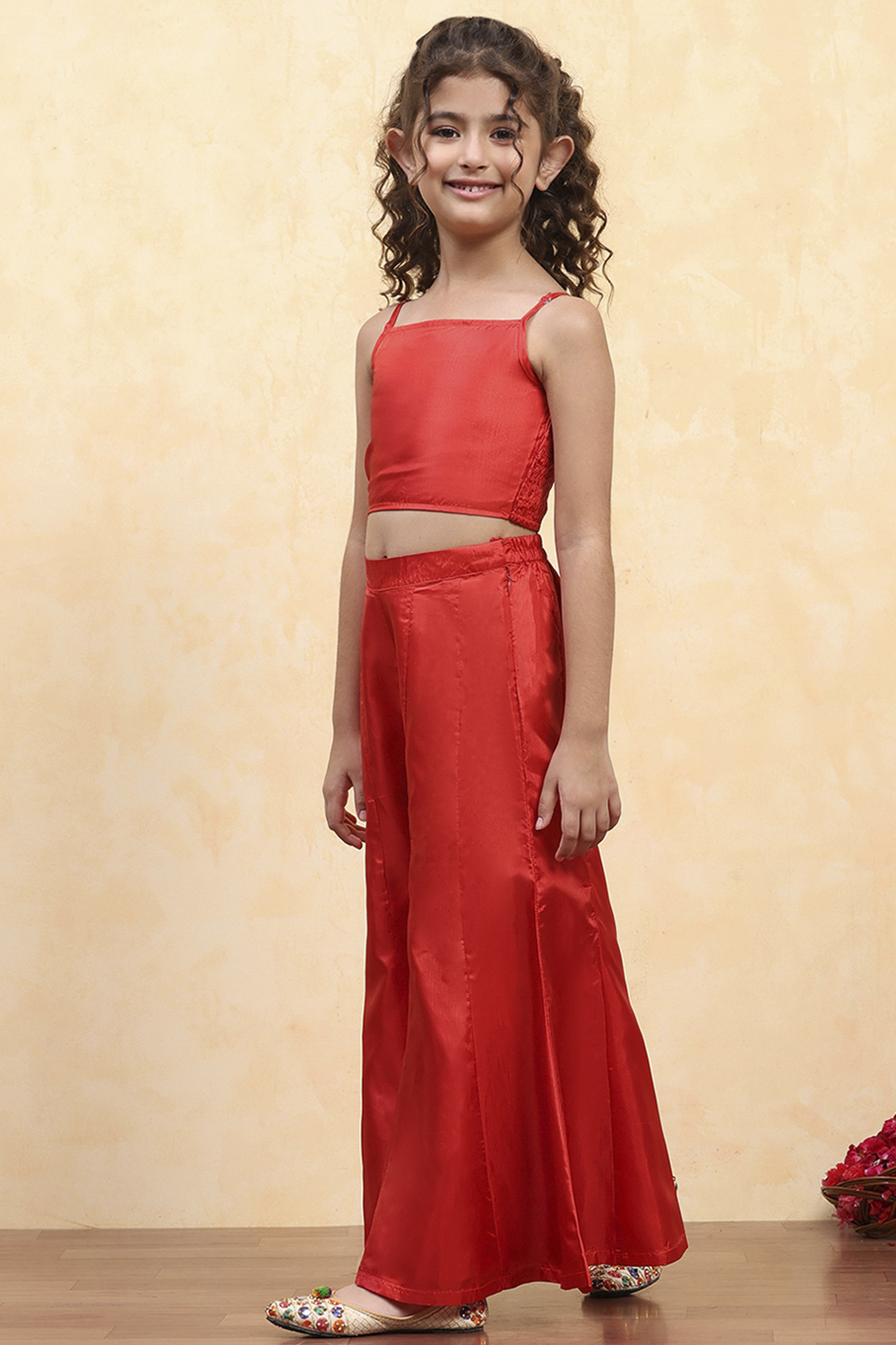 Pink Brocade Yarndyed Fitted 3 Piece Set image number 6