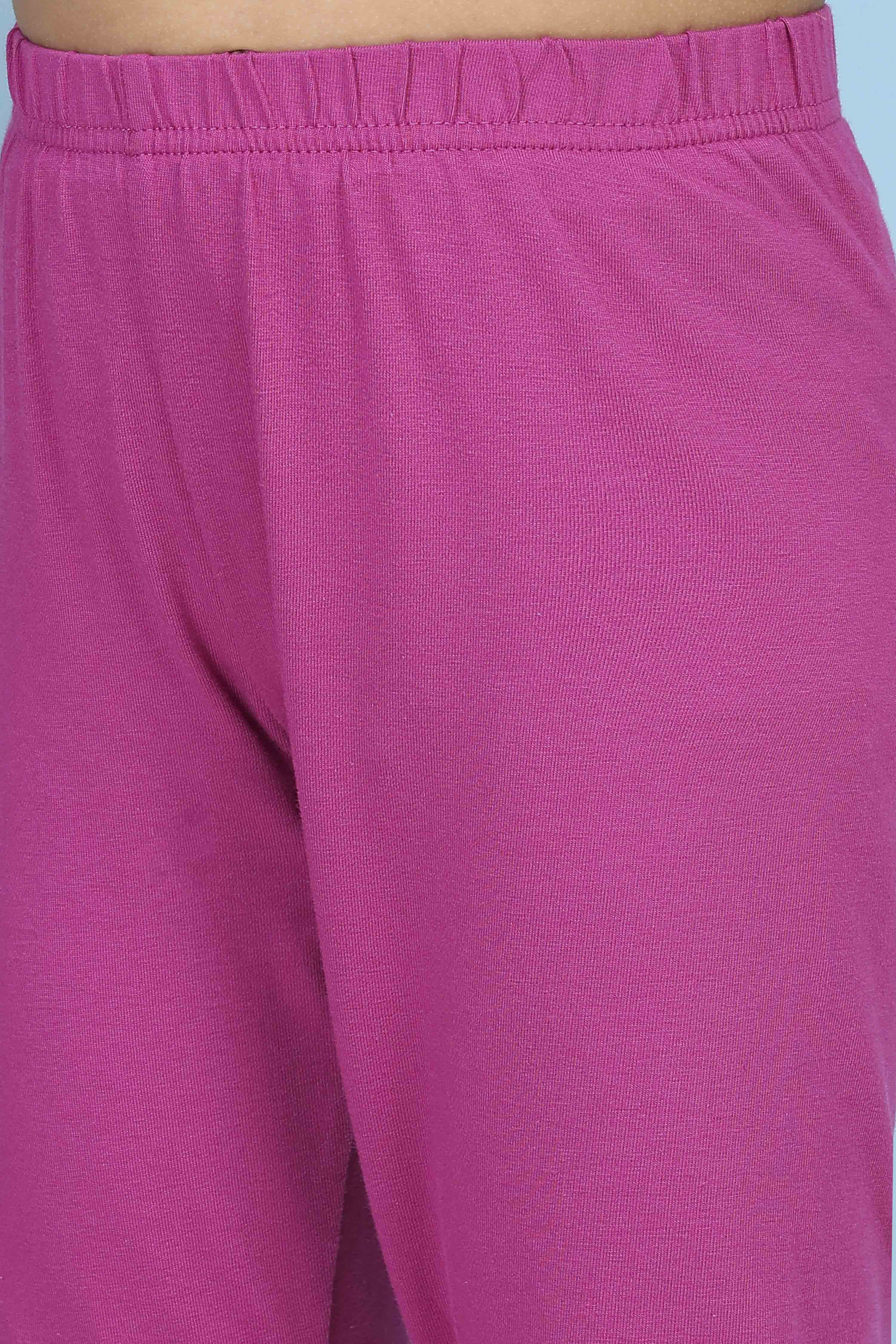 Pink Cotton Mirror Work Anarkali Suit Set image number 2