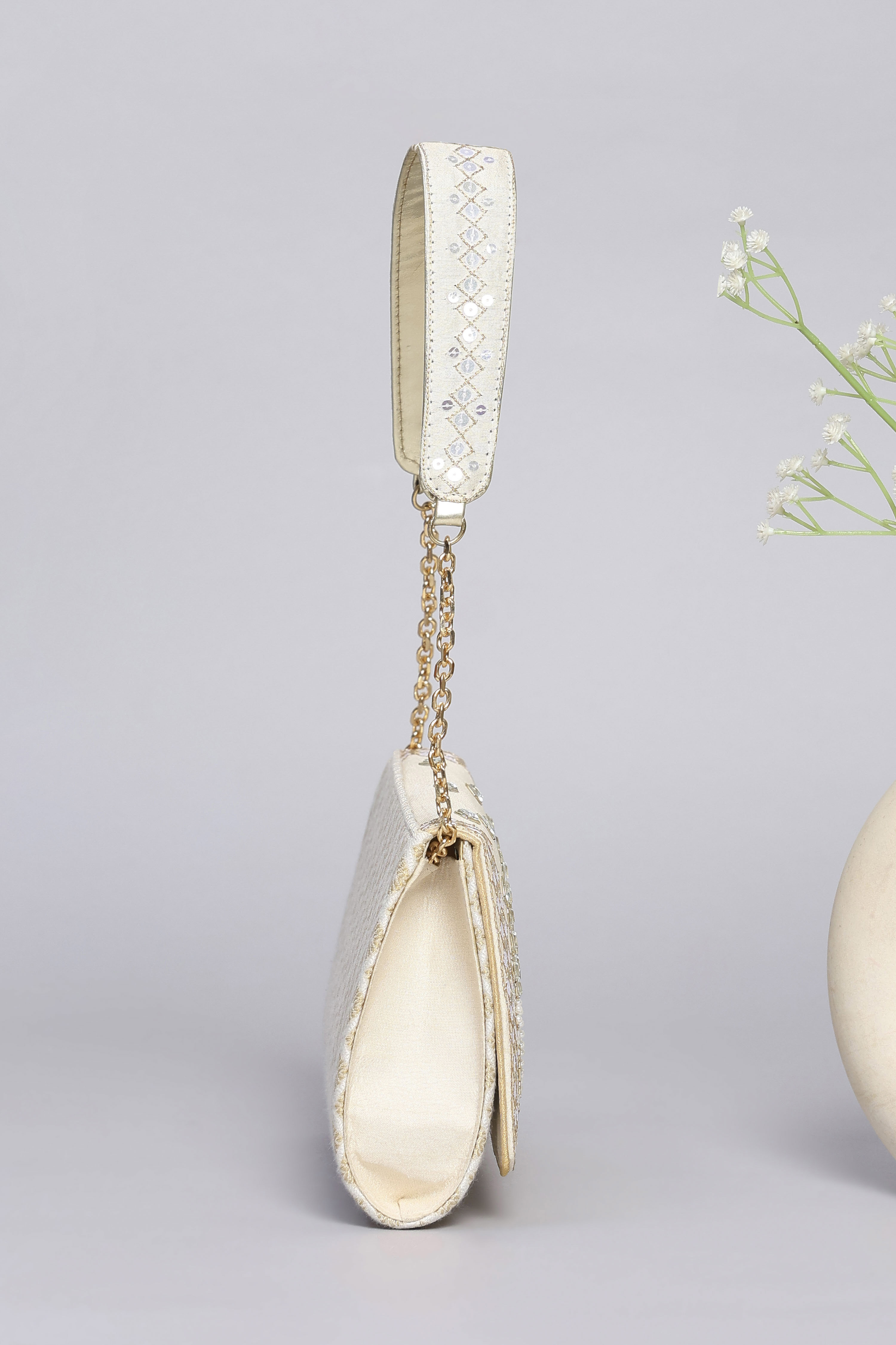 Ivory Polycotton Clutch image number 3