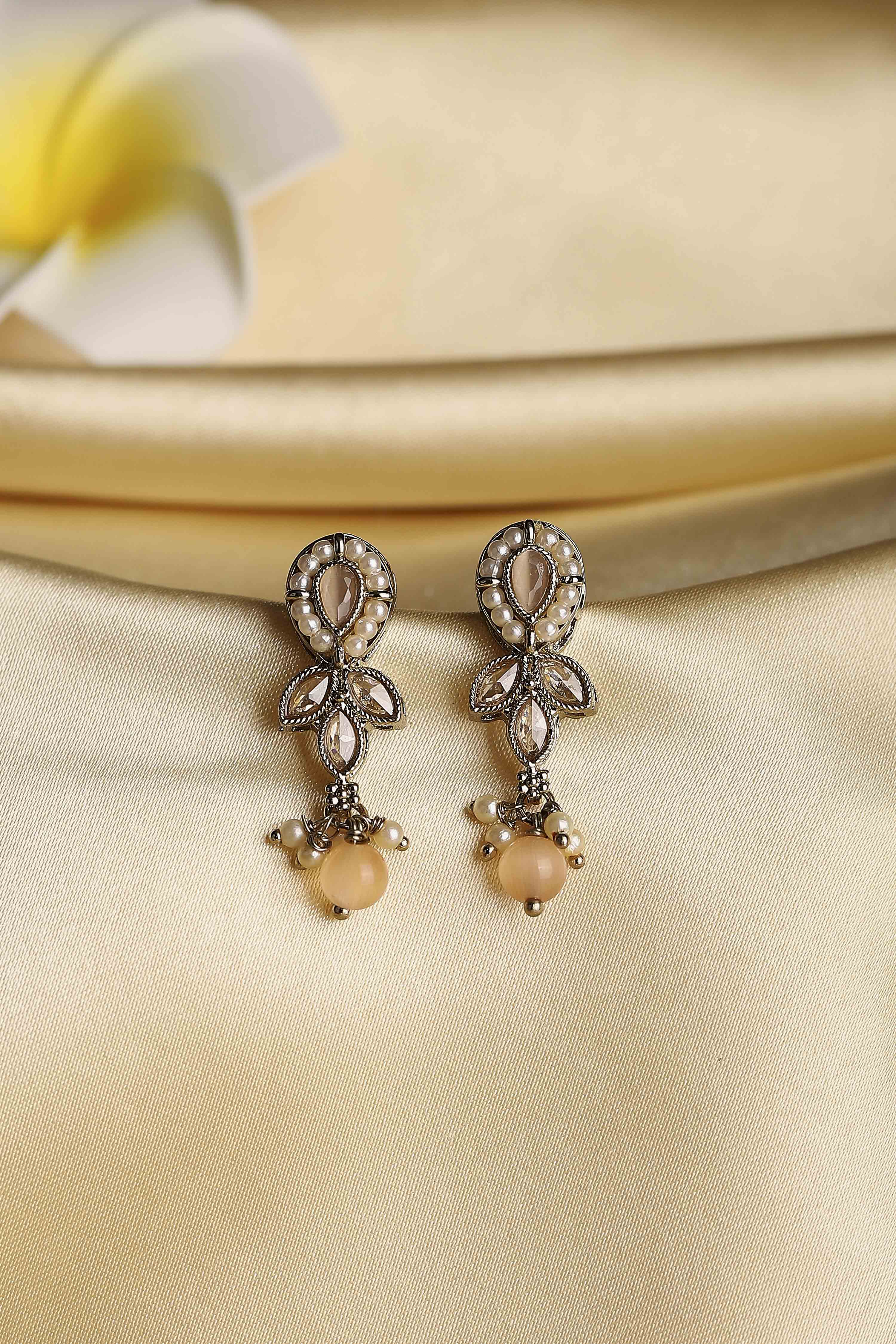 Peach Alloy Drop & Danglers image number 0
