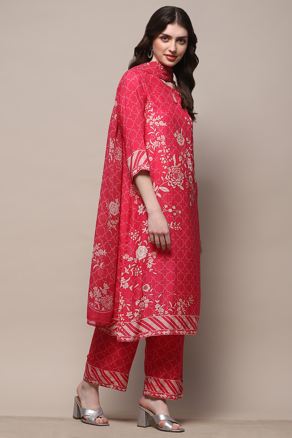 Indigo Rayon Straight Suit Set image number 6