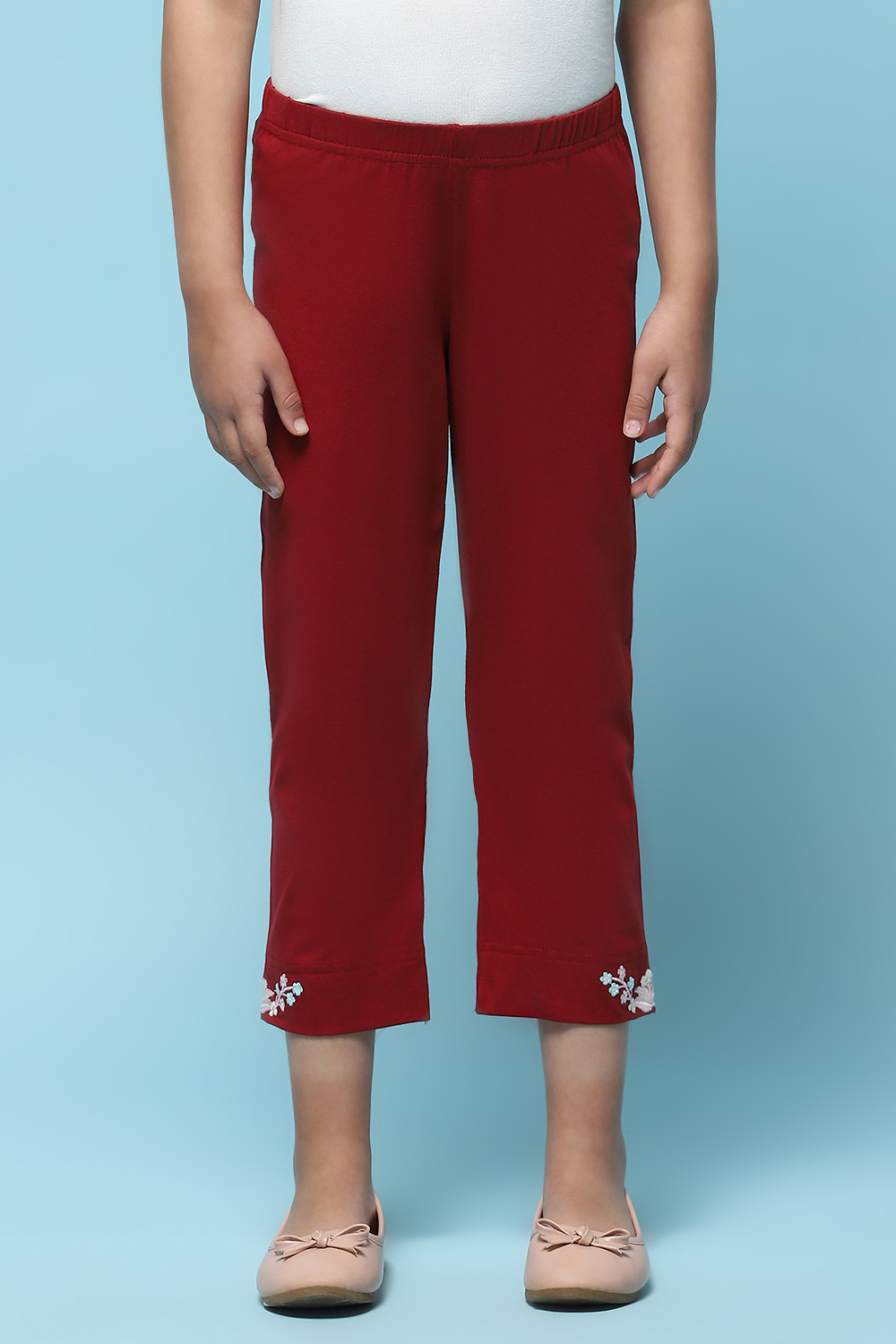 Fuchsia Cotton Lycra Regular Fit Capri image number 4